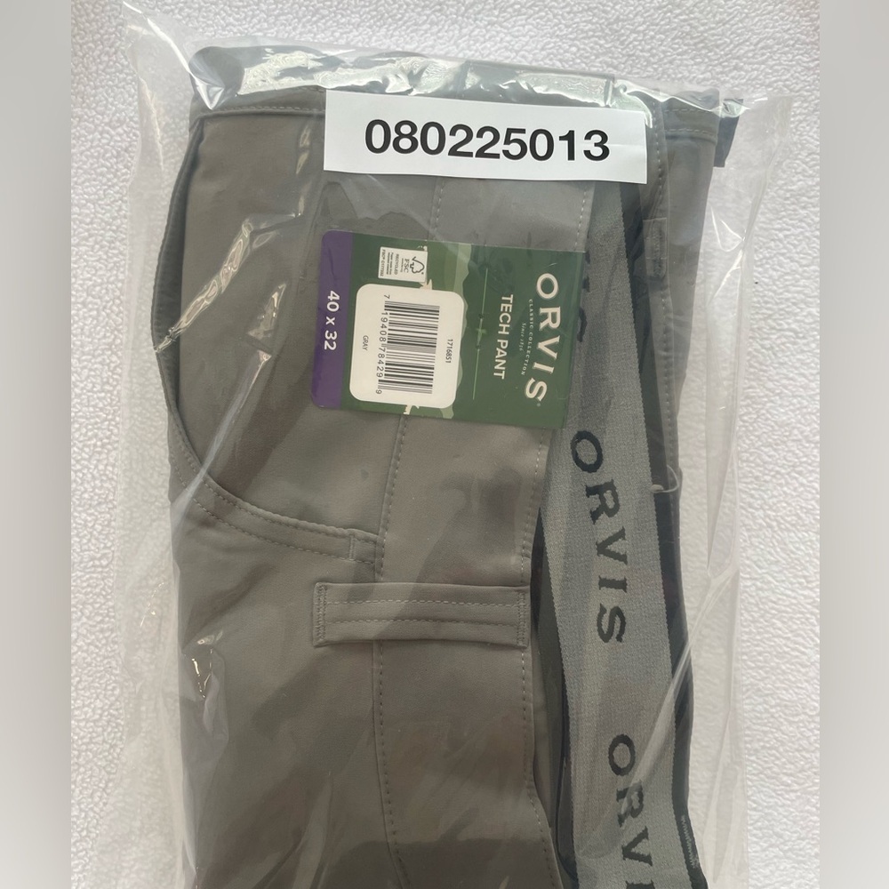 Orvis Pants Men's 42x32 Classic Collection Lightweight 5 Pocket Tech Gray NWT - Picture 9 of 9